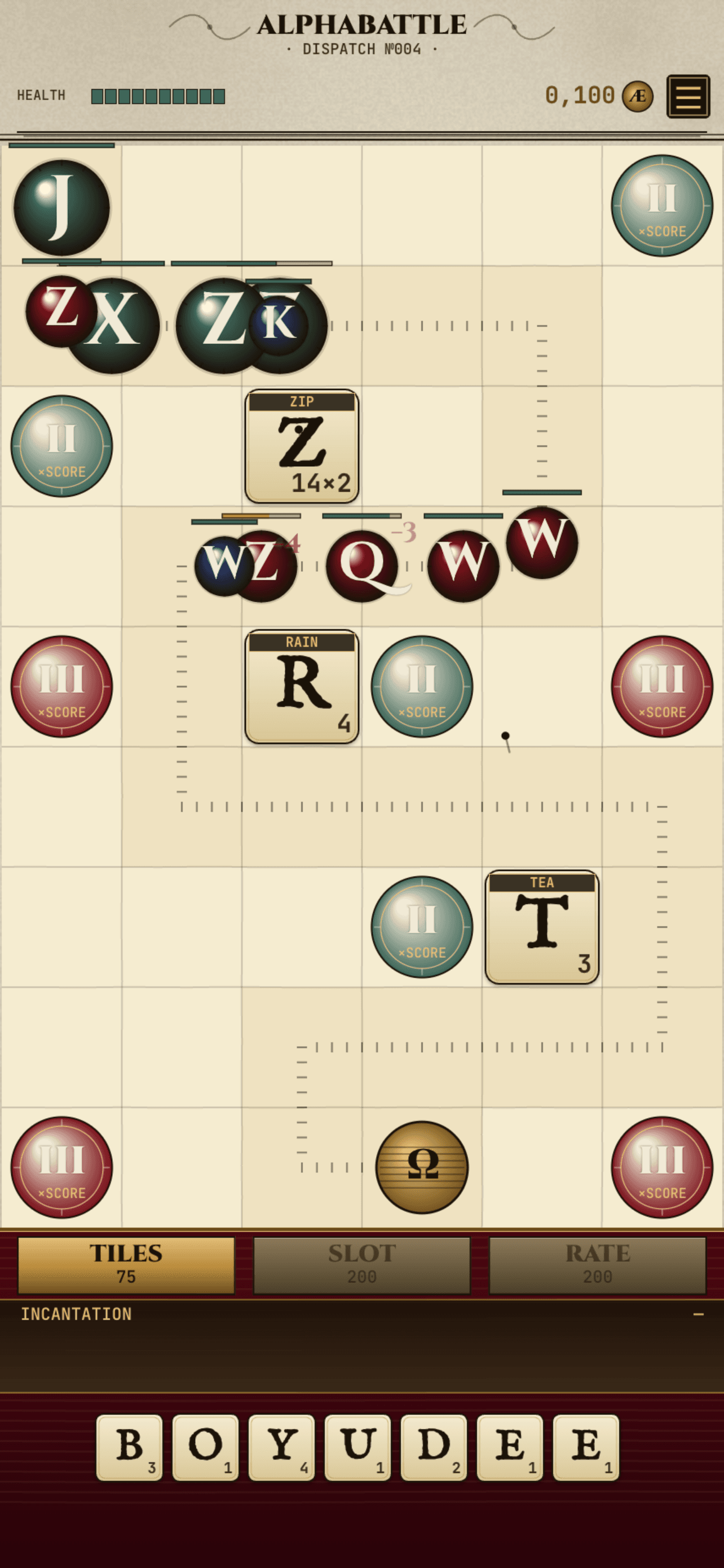 AlphaBattle — forging a tower from a word